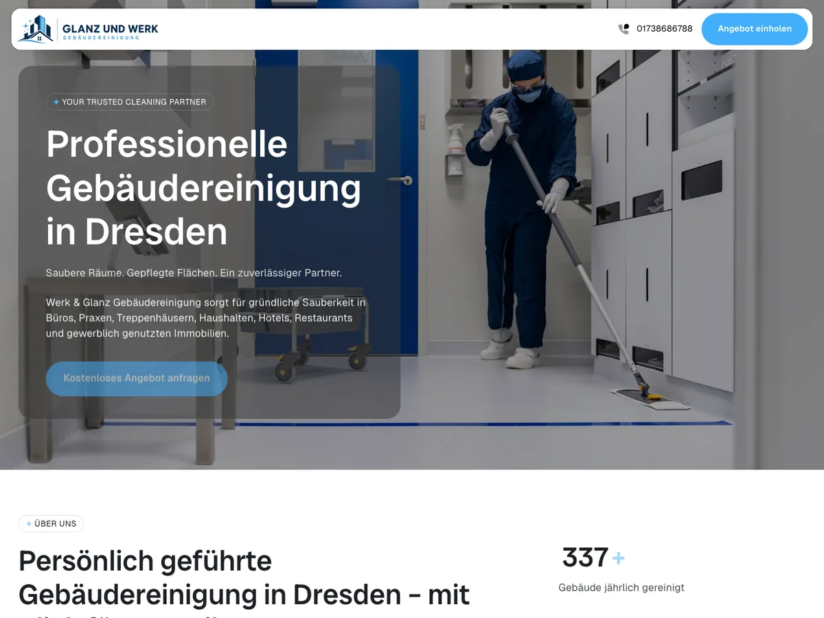 Startseite von Werk & Glanz Gebäudereinigung Dresden